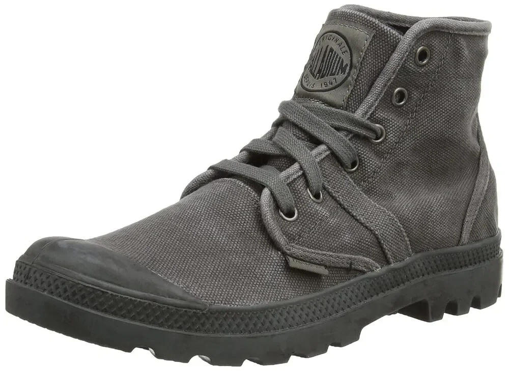 Palladium Pallabrouse High Top Cotton Canvas Boots Lace Up Metal Black 11